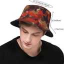 Bucket Hat Fashion Sun Cap Packable Outdoor Fisherman Hats Summer Beach Travel Fishing Hat for Women and Men (One Size, Flame Camo Camouflage Fashion Hunting)