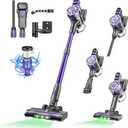 Cordless Vacuum Cleaner,35kPa Strong Suction,2200mAh Removable Battery,6 in 1 Lightweight Handheld Stick Vacuum, Anti-Tangle, for Carpets,Hard Floors,Pet Hair,Purple