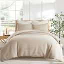 Levtex Home Cloud Waffle King/Cal King Comforter Set (106x94in) with 2 Pillow Shams (36x20in) - Solid Waffle Cotton Texture - Taupe - 100% Cotton King Size Comforter Set - Soft, Pre-Washed