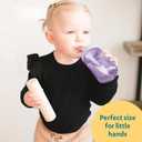 The First Years Squeeze & Sip Toddler Straw Cups - Squeezable Transition Sippy Cup with Silicone Straw - Toddler Feeding Supplies - Pink/Purple/Blue - 7 Oz - 3 Count - Ages 6 Months and Up