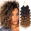 7 Packs GoGo Curl Crochet Hair 8 Inch Short Gray Curly Crochet Hair for Women Deep Wave Beach Curl Crochet Braids Synthetic Braiding Hair Extensions(8 Inch, OT4/30)