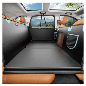 Tapizado Back Seat Extender for Dogs with PU Leather, Detachable Hard Bottom Car Seat Cover for Dog Holds 400lbs, Large Space Backseat Extender, Hammock for Car, SUV with Mesh Window