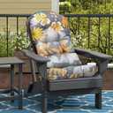 Outdoor Adirondack Chair Cushions Waterproof Floral Large Rocking Chair Cushions with Ties Thicken Outdoor Chair Pads for Garden Patio 44 * 20 * 4",Leaf