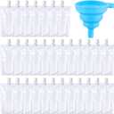 Patelai 250 Pieces Plastic Liquid Pouch Reusable Juice Pouches Travel Water Leak Proof Bags Bulk with Collapsible Silicone Funnel for Travel Outdoor (16 oz)