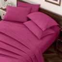 Horbaunal Hot Pink Queen Size Sheet Set - 6 Piece Luxury 1800 Thread Count Bedding Sheets & Pillowcases - 16 Inch Deep Pocket Microfiber Bedding Set - Soft & Wrinkle Bed Sheets