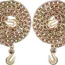 VEVOR G80 Transport Binder Chain, 3/8" x 10.3' 2-Pack Tow Chain with Clevis Grab Hooks, 7100 lbs Safe Working Load, Heavy Duty Logging Chain for Transporting Towing Truck Tie Down Binding Equipment