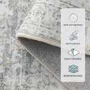 Lahome Vintage Floral Entryway Rug, 2x3 Kitchen Rugs Non-Slip Washable Indoor Door Mat Entrance,Ultra-Thin Soft Front Door Mat for Bathroom Small Throw Carpet for Bedroom(2x3ft,Grey)