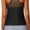 Yonique Tankini Swimsuits for Women with Shorts Athletic Two Piece Bathing Suits Racerback Tank Tops Swimwear (S)