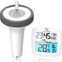 Nuovoware Digital Floating Pool Thermometer, Wireless Thermometer with Easy Read Screen Display, Remote Water IPX8 Waterproof for Swimming Pools, Fish Tank, Hot Tub (White)