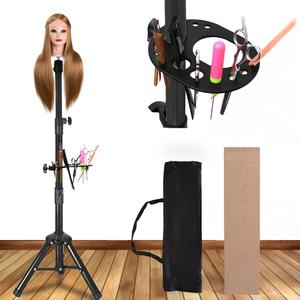 AliLeader 55 Inch Wig Stand Tripod with Head Heavy Duty Wig Stand Tripod Wig Head Stand Wig Tripod Stand with Tool Tray (Mannequin Head Not Included)
