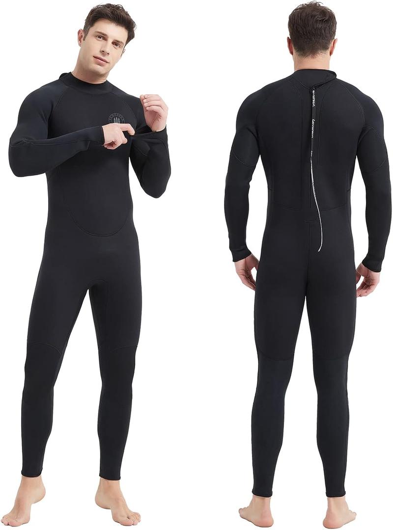 Lemorecn Mens Wetsuits Jumpsuit Neoprene 5/ 4mm Full Body Diving Suit for Men
(Large)