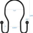 2 x 12 Pack Double Shower Curtain Hooks Rings, TENOVEL Double Sided Shower Curtain Hooks Rust Proof for Shower Curtain, Stainless Steel Bathroom Shower Hangers Rings for Shower Rods, Matte Black