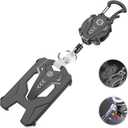 Retractable Badge Holder Set, Tactical ID Card Holder with 31" Heavy Duty Retractable Badge Reel Keychain Clip, Unbreakable Sandwich Structure with Magnetic Closure, Bearing 25oz