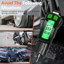 Preciva Rechargeable Tire Tread Depth Gauge, Touch Screen Digital Tire Depth Gauge with Lighting, in/MM/F Conversion, IP54 Waterproof, Auto Power Off, for Tread Depth, Brake Shoe and Pad Wear