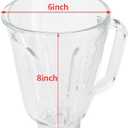 Anbige Replacement Parts 5-cups Glass Jar with Blade and Collar,Compatible with Hamilton Beach Blender 58146J, 53521FG, 59149C