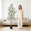 Lynadri 6ft Olive Trees Artificial Indoor 2in1, Fake Large Tall Olive Plant for Living Room Office Corner, Faux Big Decor Tree Plants Realistic Decorative with Pot