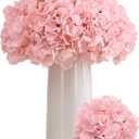 80PCS Blush Hydrangea Artificial Flowers, Silk Hydrangea Heads with Stems, Fake for DIY Wedding Centerpiece, Home, Party, Baby Shower, Garden Decoration