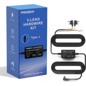 Dash Cam Hardwire Kit, Acc Hardwire Kit (12V24V to 5V) USB-C Power Cable for Dash Camera, 24H Parking Mode with Low Voltage Protection, Mini Blade Fuse Included