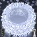 Ollny Christmas Lights Outdoor 800LED 262FT, Cool White Plug in Fairy Lights with Remote, 8 Modes Waterproof Timers Dimmable LED String Lights for Indoor House Outside Bedroom Patio Balcony