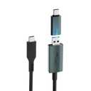 USB Video Transmission Cable, 2-in-1 USB Data to Video Signal Conversion Cable Laptop Screen Extender, Compatible with M1/M2/M3 MacBook