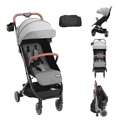 VEVOR Standard Baby Infant Stroller with 95-150 Adjustable Backrest & 0/90 Adjustable Footrest, Newborn Strollers with Cup Holder and Carry Bag, Dark Grey