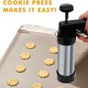 Stainless Steel Cookies Press, Cookies Press for Baking,Cookie Press Gun Kit with 13 Cookie Discs and 8 Piping Tips for DIY cake Maker Decorating Baking Supplies