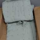 WDCOZY 100% Cotton Queen Size Quilt Set - Sage Green Pre-Washed Soft Lightweight Modern Bedspread, Farmhouse Country Rustic Coverlet, Textured Like Linen, Shabby Chic Gauze Bedding, 3 Pieces (Full/Queen (90"x96"))