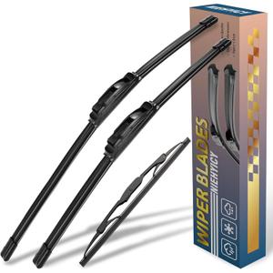 3Pcs Windshield Wiper Blades for Dodge Caliber 2007 2008 2009 2010 2011 2012, Original Equipment Replacement Automotive Windshield Wiper Blades for My Car - 24"/17"/10" (Set of 3) U/J HOOK