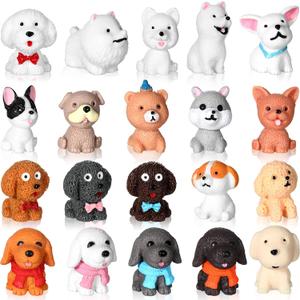 Marsui 40 Pcs Mini Dog Figurines Toy Realistic Little Puppy Figures Educational Dog Animals Toys Miniature Mini Glow in The Dark Resin Animals for Birthday Easter Cake Topper Decor(Cute)
