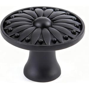 10 Pack Black Knobs for Cabinet Drawers Dresser, Vintage Solid Hardware, Matte Antique Round Knobs for Bedroom Bathroom Farmhouse Cabinets