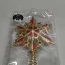 Christmas Traditions 8 inch Red Velvet+Gold Glittered Filigree Snowflake Christmas Tree Topper/ Home Décor Ornaments (Red Velvet+Gold)