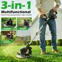 24V Cordless Weed Wacker with 2x4000mAh Batteries 8-inch Foldable