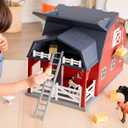 Terra by Battat 20 Pieces Wooden Animal Barn Toy Set Pretend Play for Toddlers & 3+ Years Educational Toys Farmhouse Playset