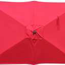 Blissun Rectangular Patio Umbrella, Table Market Umbrella with Tilt and Crank, Outdoor Umbrella for Garden, Deck, Backyard, Pool and Beach