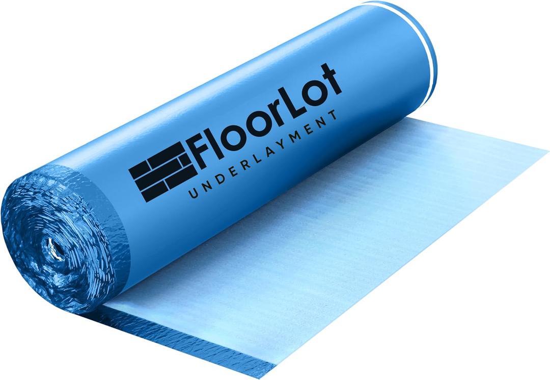 BlueStep Underlayment with Moisture Barrier for Laminate and Wood Floors, (200 sq.ft Roll) (Blue)