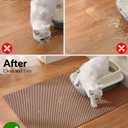Cooyes Cat Litter Mat - Cut to Fit Any Place, 47"x35" Extra Large Litter Trapping Mat for Litter Box, Easy to Clean, Waterproof & Non-Slip Kitty Pad, Scatter Control to Protect the Floor (Khaki)
