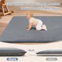 ACOMOPACK 1.3" Thick Baby Play Mat for Floor 59x71-Large Water-Repellent&Non-Slip Memory Foam Mat for Kids,Toddlers,Soft Velvet Nursery Rug for Tummy Time&Crawling,Yoga,Tatami Style(Grey)