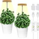 yadoker Plant Grow Light for Indoor Plant,Bamboo Mini LED Grow Light Garden,Height Adjustable,Automatic Timer with 8/12/16 Hours