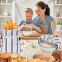 [2Pack+1]Bread Bags for Homemade Bread Sourdough with Bowl Cover, Reusable Linen Bread Storage Bag - Plastic Lined[ 16"x 12"]