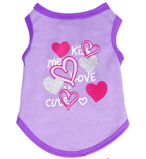 Dog Shirts Summer Printed Puppy Clothes Cute Sleeveless Pet T Shirts Dog Clothes for XSmall Dogs Cats Girl