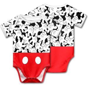 dicilly Cute Mouse Eyes Baby Bodysuit soft cartoon short sleeve clothing for baby romper for Boys Girls 3 Months - 24 Months, 12-18M, 1 Pack