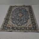 Entryway Area Rugs 2x3: Washable Area Rug Super Soft Distressed Oriental Rugs with Non-Slip Backing - Thin Stain Resistant Indoor Rug -2x3 Blue