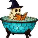 Halloween Ghost Bubble Bath Lamp, Bathtub Ghost Night Lights, Cute Bathtub Ghost USB Night Lights for Bathroom Halloween Decor, Spooky Reading Books Nightlight (A-)