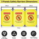 3 Panels Safety Barricade, 5.9FT Foldable, High Visibility, 24 x 40 inch