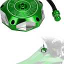 JFG RACING Billet Gas Fuel Tank Cap Cover for KX85 KX100 14-23/KX250 05-08 19-23/KLX110L 10-20/KX250F KX450F 06-18/KX450 19-23/KLX450R 08-15 18-19/KFX450R 08-23-Green