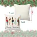 BBOLDIN Christmas Throw Pillow Covers 18x18, Colorful Nutcraker Pine Tree Pillow Cases Set of 4, Winter Holiday Cushion Covers Decorations for Indoor Sofa Living Room
