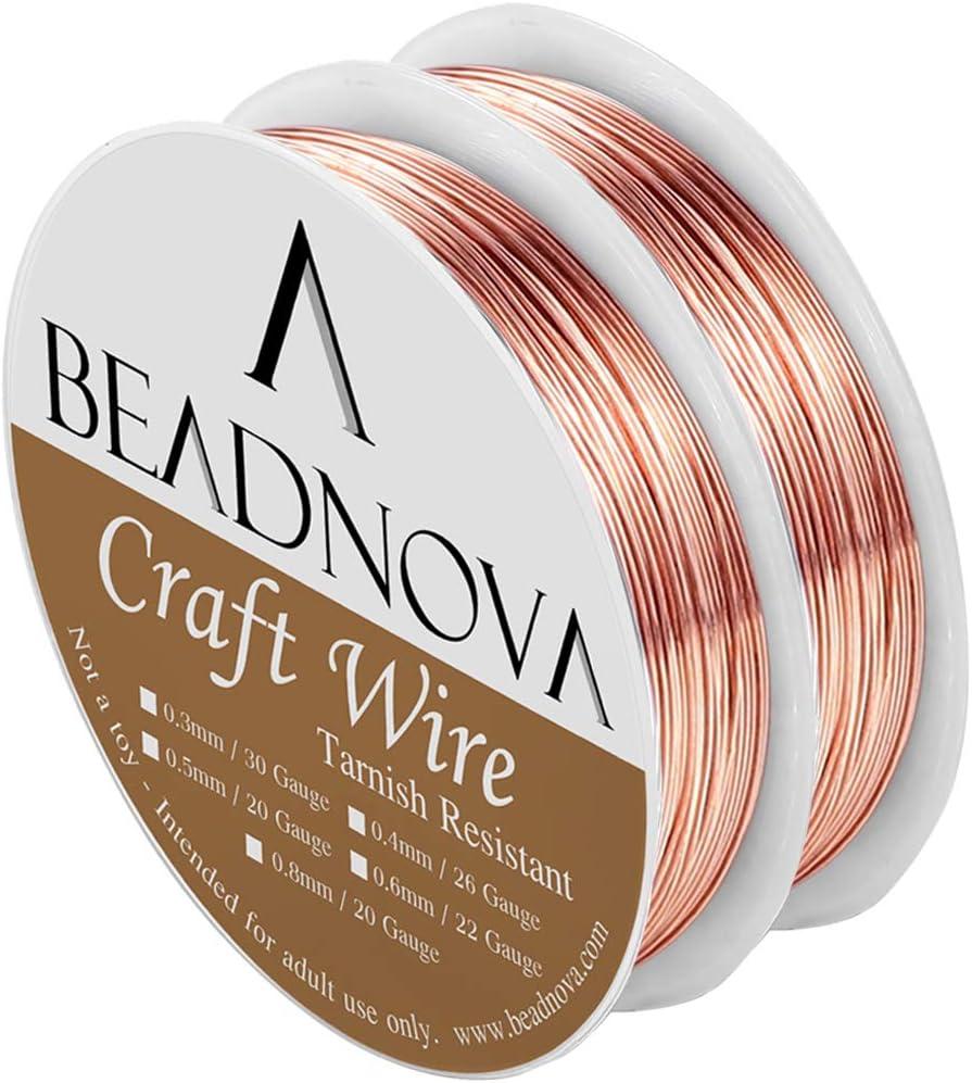 BEADNOVA 20 Guage Copper Wire Jewelry Wire Tarnish Resistant for Jewelry Making (Copper, 20 Guage 6m)