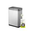 EKO Mirage-X 47 Liter / 12.4 Gallon Touchless Rectangular Motion Sensor Trash Can with Removable Liner, Brushed Stainless Steel Finish