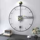 36 inch Wall Clock Extra Large Wall Clocks with Pendulum, Battery Operated Silent Non-Ticking Modern Metal Clock for Living Room Decor, Decorative Hanging Clock for Bedroom, Office, Kitchen, Home
