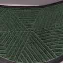 Smiry Half Circle Front Door Mat Outside Entrance, Heavy Duty Sturdy Natural Rubber Doormat, Trap Dirt and Moisture, Low Profile Mats for Indoor Outdoor Entry, Irregular Triangle (29.5x17, Green)